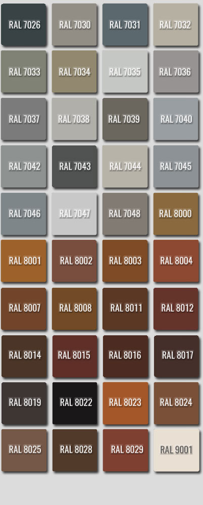 Ral Colours 7026 to 9001